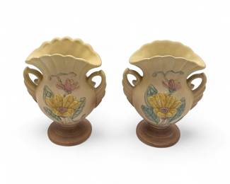 Pair Of Hull Art Pottery Vases Produced In The 1940s