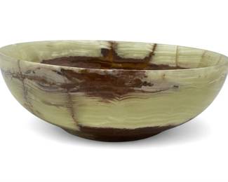 Decorative Bowl HandCarved From Natural Green Onyx Stone