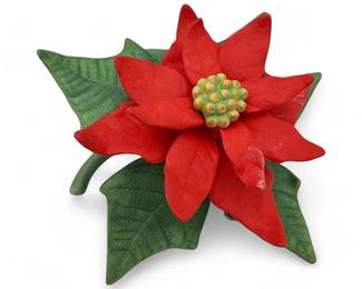Vintage Lenox Red Poinsettia Figurine From Garden Flowers Collection
