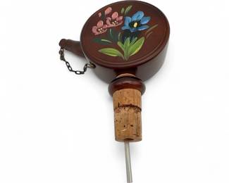 Vintage Swiss Musical Liquor Bottle Pourer And Stopper