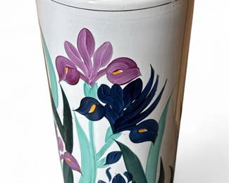 IrisPatterned Porcelain Umbrella Stand