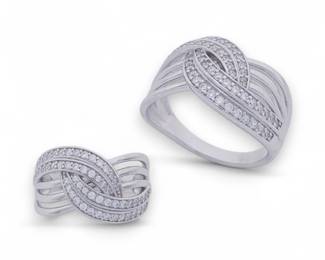 Sterling Silver CZ MultiBand Statement Ring