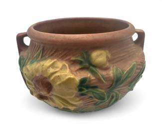 Roseville Art Pottery Peony Jardiniere 6614 1940s