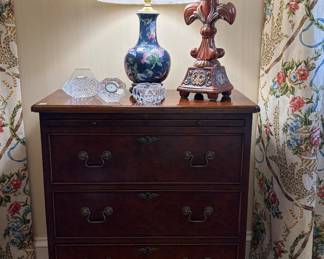 Burled Wood Inlaid top Small Chest