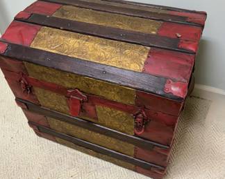 Old roll top trunk