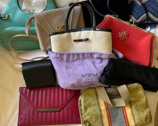 Purses, including Kate Spade, Lulu Guinness, Kelly Wynne, Glenda Geis, 