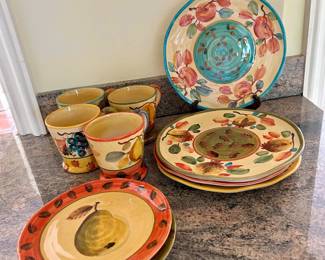 Italian handpainted pottery dishes