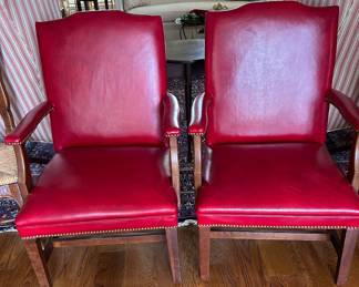 Pair i’ve red leather chairs