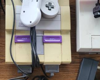 Super Nintendo Game console with controllers