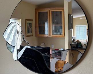 27 DavidMarshallSignedArtMirrorRoundDecorativeWallMirror