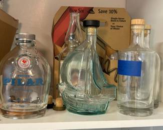 179 LargeLotGlassBottlesDecantersBarwareDIYDistillingMix