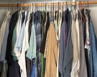 136 MensButtonUpShirtsLotMLShortLongSleeve