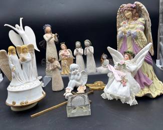 15 AngelMusicBoxLotFigurinesWindUpReligiousDecor