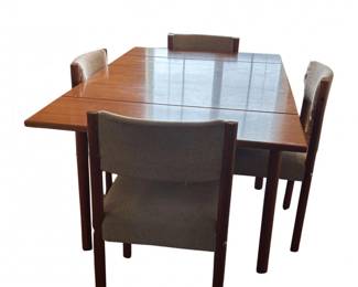 20 MidCenturyDiningTableSet4ChairsExtendableWoodRetro