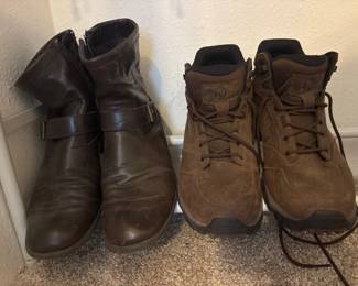 103 2PairsMensShoesMerrellHikingBootsBrownLeatherBoots