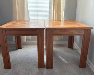 57 PairWoodEndTables22x18ClassicSideTablesSet