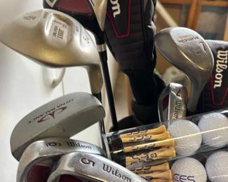 40 WilsonGolfClubSetwBagBallsTeesIronsWoodsComplete