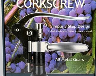 56 ConnoisseurCorkscrewWineOpenerSetwBoxMetalGears