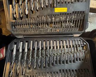 189 LargeDrillBitSetwCaseMetalWoodMultiSizeBits