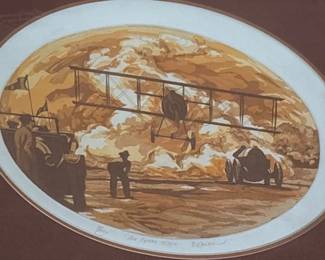 7 SignedCantinTheGreatRaceEtchingAviationArtFramed