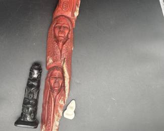 25 HandCarvedWoodTotemStyleSculptureSetTribalDecorLot