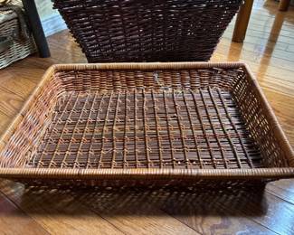 109 WickerServingTrayRectangularRusticFarmhouseDecorBasket
