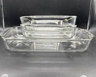 89 VintagePyrexClearGlassBakewareNestingCasseroleSet