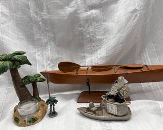 82 NauticalDecorLotWoodKayakBoatPalmTreeCoastalPieces
