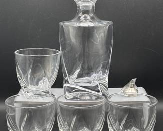 78 LuxuryDecanterSetGlassesStonesGiftBoxReady