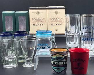 1 VintageBarwareLotDalwhinnieScotchGlassesShotBeer