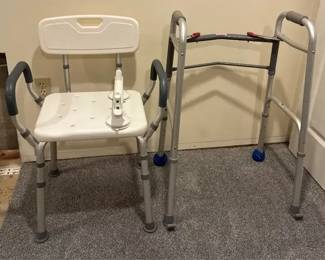 Nova Shower Chair, Walker, Grab Suction Bar