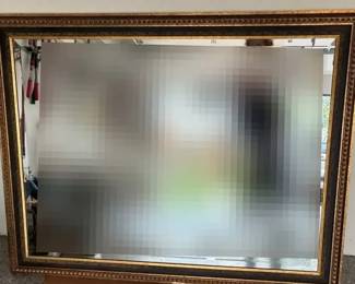 Large Framed Beveled Mirror