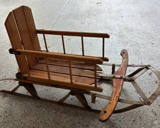 Antique Childs Sled with Seat Attachment