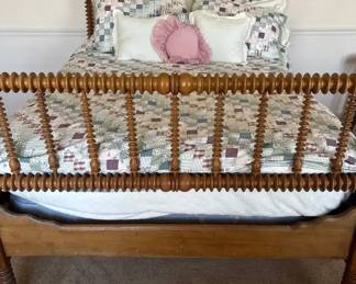 Jenny Lind style Spindle Bed Frame with Bed Coverings