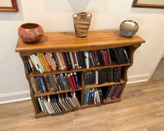 Bookcase, books, pottery