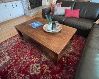 Large antique rug / leather sectional