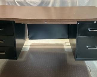 Vintage Black Metal Desk