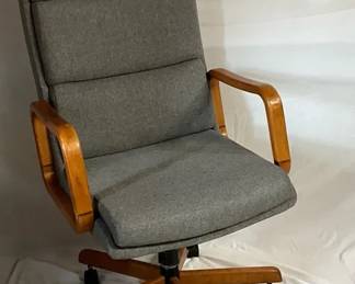 Wooden Upholstered Office Chair And Stool