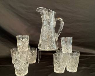 Cut Crystal Glasses  Pitcher