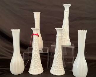 Milk Glass Bud Vases