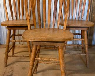 3 Swivel Wood Chairs- 2ft Floor to Seat