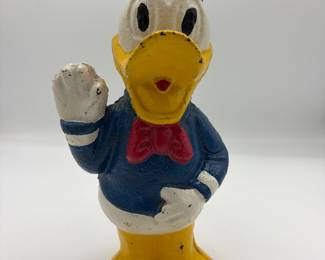 Vintage Donald Duck Cast Iron Piggy Bank- Measures 9.5 in Height