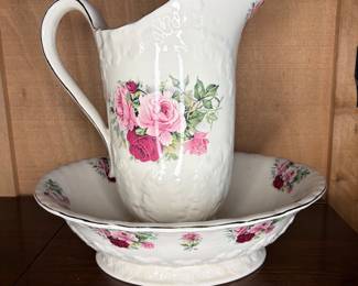 Vintage Pitcher and Wash Bowl Basin Set 