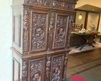 4 door carved cabinet