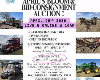 BLOOM  BID CONSIGNMENT AUCTION FLYER