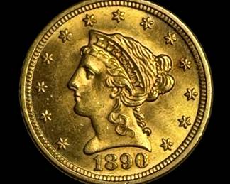 1890 1/4 Eagle Gold $2.5  