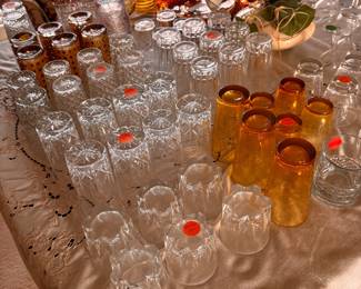 Never used crystal and glass sets