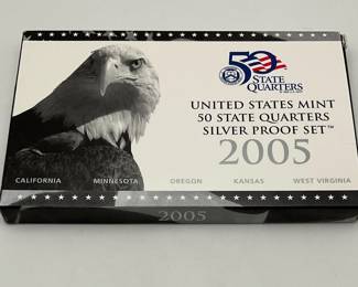 2005 US Mint State Quarters Silver Proof Set