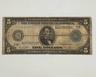 1914 Large $5 Federal Reserve Note