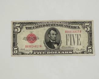 1928 $5 Red Seal Legal Tender Note